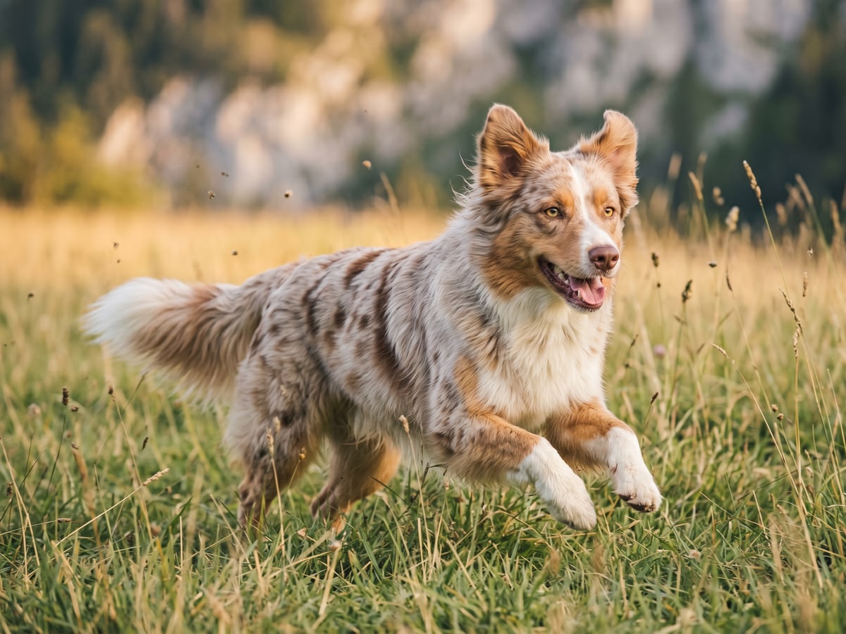 Ume en pleine course dans l'herbe haute, oreilles au vent
